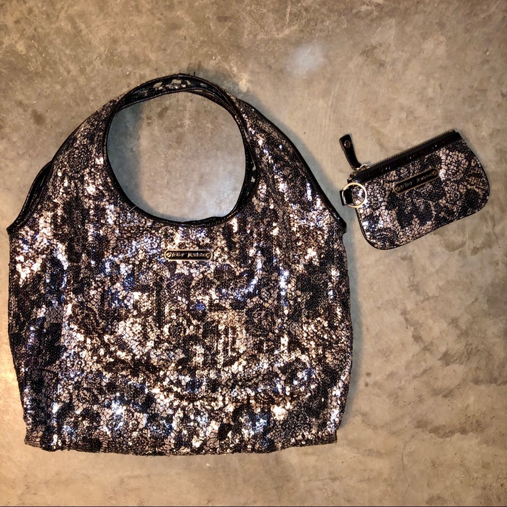 Betsey Johnson Floral Sequin Purse & Wallet